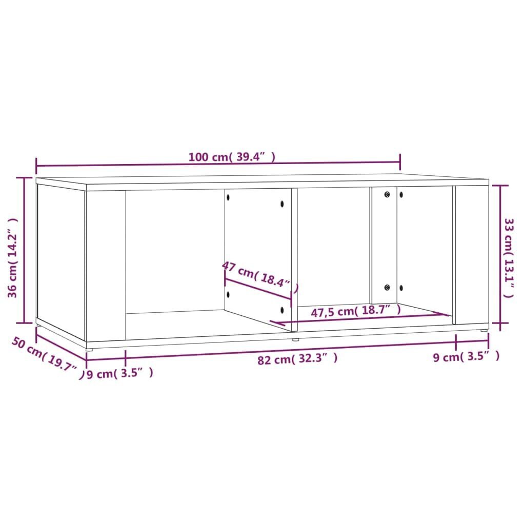 vidaXL kohvilaud, betoonhall, 100x50x36 cm, tehispuit цена и информация | Diivanilauad | kaup24.ee