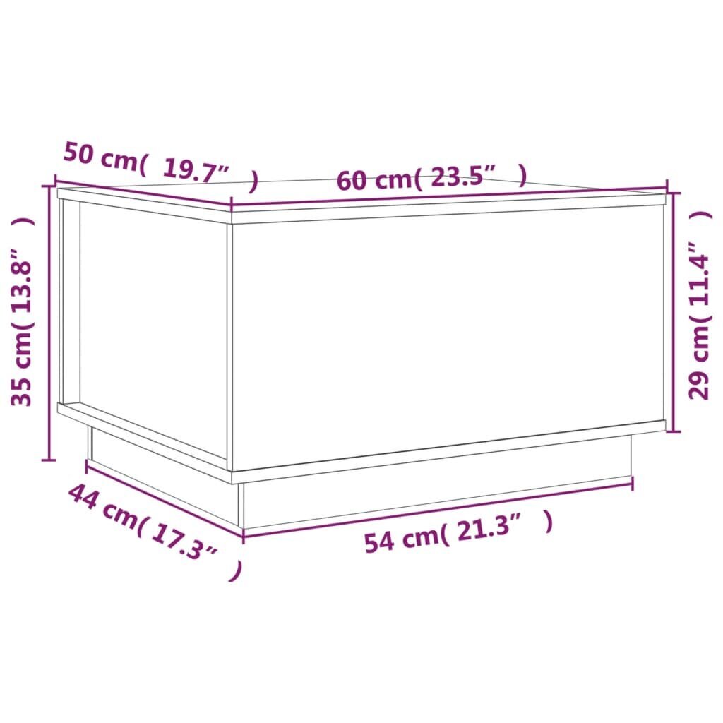 vidaXL kohvilaud, meepruun, 60 x 50 x 35 cm, männipuit hind ja info | Diivanilauad | kaup24.ee