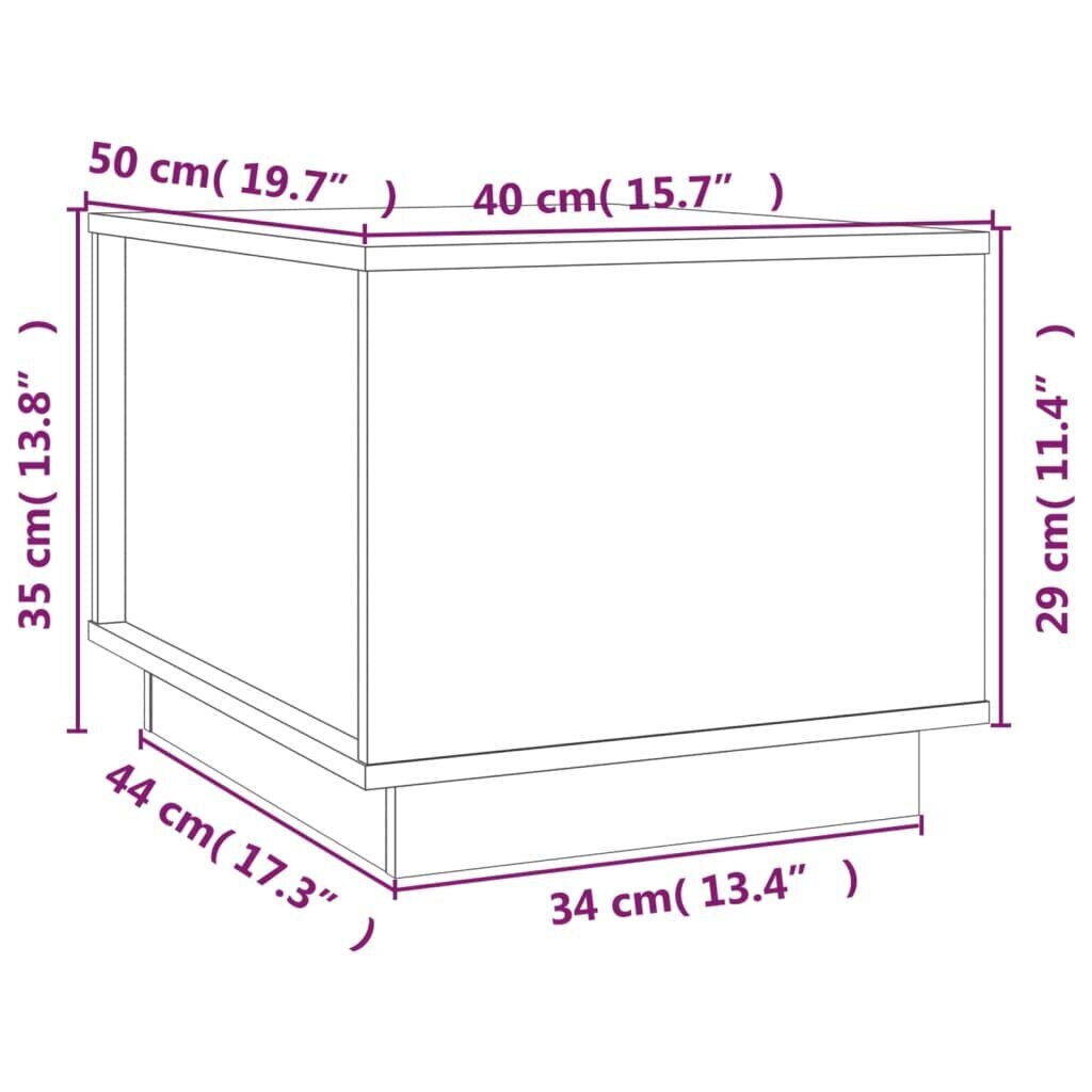 vidaXL kohvilaud, must, 40 x 50 x 35 cm, männipuit hind ja info | Diivanilauad | kaup24.ee