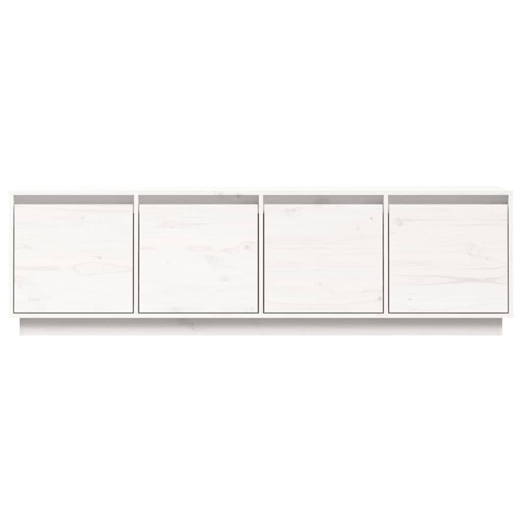 vidaXL telerikapp, valge, 156 x 37 x 45 cm, männipuit hind ja info | TV alused | kaup24.ee