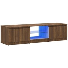 vidaXL telerialus LED-tuledega, pruun tamm, 140 x 40 x 35,5 cm цена и информация | Тумбы под телевизор | kaup24.ee