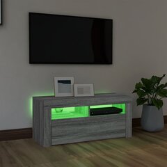 vidaXL telerialus LED-tuledega, hall Sonoma tamm, 90 x 35 x 40 cm цена и информация | Тумбы под телевизор | kaup24.ee