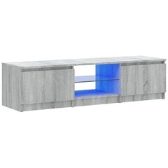 vidaXL telerialus LED-tuledega, hall Sonoma tamm, 140 x 40 x 35,5 cm цена и информация | Тумбы под телевизор | kaup24.ee