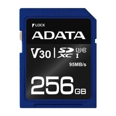 Карта памяти ADATA Premier Pro UHS-I SDXC, 256 ГБ, Flash memory class 10, U3, V30, 85 MB цена и информация | ADATA Мобильные телефоны, Фото и Видео | kaup24.ee