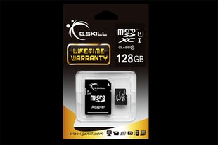Mälukaart G.Skill SDXC Micro SDXC 128GB, klass 10 UHS-I + adapter hind ja info | Mobiiltelefonide mälukaardid | kaup24.ee