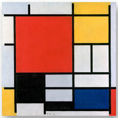 Reproduktsioon Kompositsioon punase, kollase, sinise ja mustaga (Piet Mondrian), 60x60 cm цена и информация | Картины, живопись | kaup24.ee