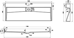 Konglomeraadist valamu Mexen Ava 1/O, 120x46 cm hind ja info | Kraanikausid, valamud | kaup24.ee