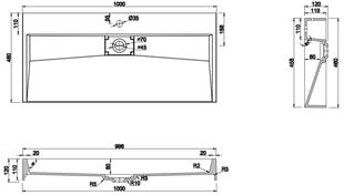 Konglomeraadist valamu Mexen Ava 1/O, 100x46 cm hind ja info | Kraanikausid, valamud | kaup24.ee