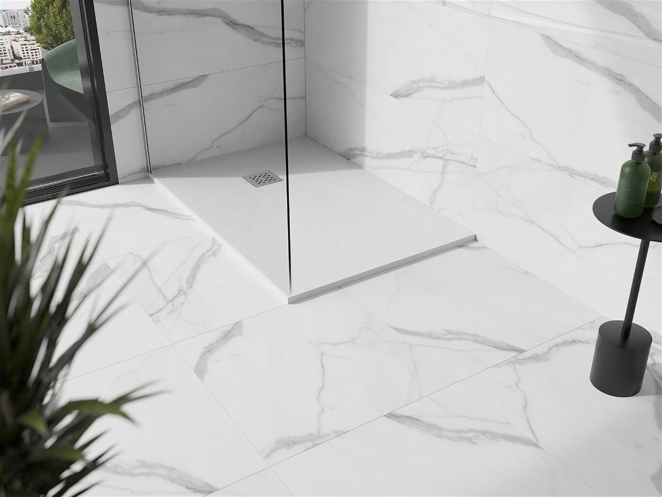 Ristkülikukujuline dušialus Mexen Stone+ sifooniga, White, 120x70,80,90,100 cm цена и информация | Dušialused | kaup24.ee