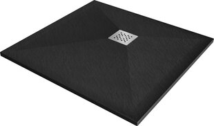 Ruudukujuline dušialus Mexen Stone+ sifooniga, Black, 70/80/90/100 cm цена и информация | Стойки для душа | kaup24.ee
