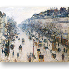Reproduktsioon "Boulevard Montmartre talvehommikul" (Camille Pissarro), 100x70 cm. hind ja info | Seinapildid | kaup24.ee