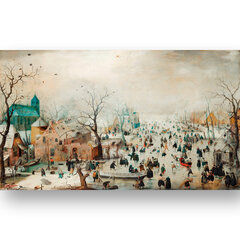 Reproduktsioon „Talvine maastik uisutajatega“ (Hendrik Averkamp), 100x70 cm. hind ja info | Seinapildid | kaup24.ee