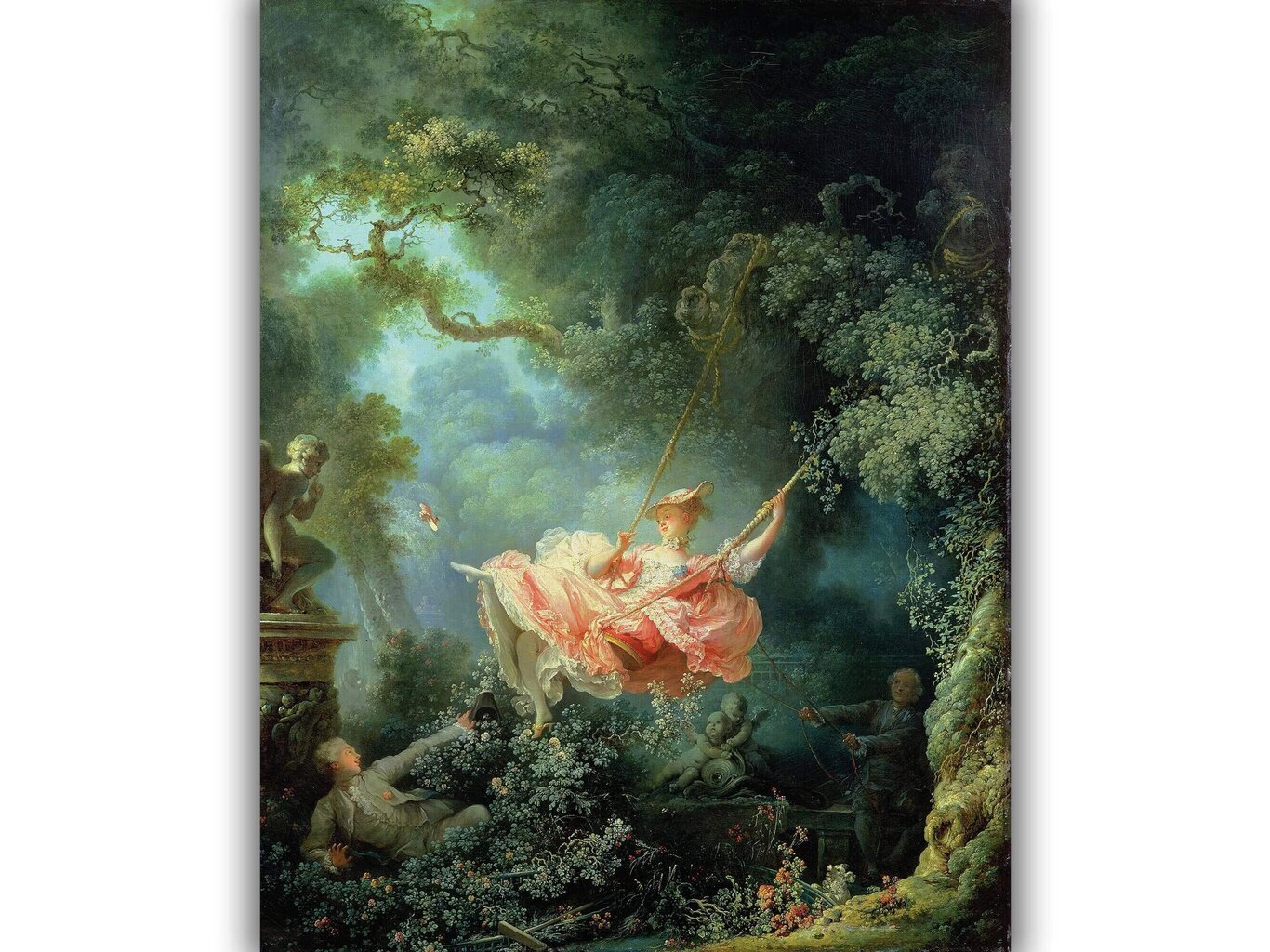 Reproduktsioon "Kiik" (Jean-Honoré Fragonard), 100x70 cm. hind ja info | Seinapildid | kaup24.ee