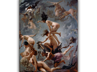 Reproduktsioon „Nõiad teel hingamispäevale (Luis Ricardo Falero), 100x70 cm цена и информация | Картины, живопись | kaup24.ee