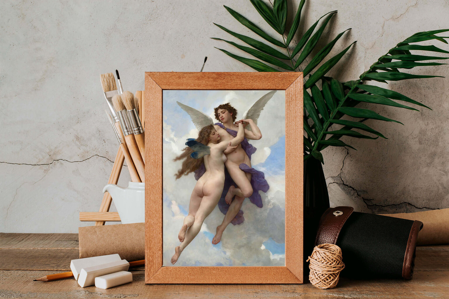 Reproduktsioon "Amor ja Psyche" (Wilhelm-Adolphe Bouguereau), 100x70 cm. цена и информация | Seinapildid | kaup24.ee