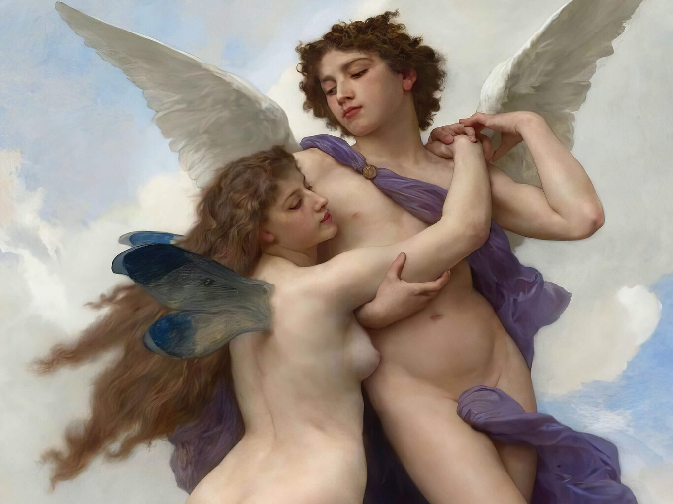 Reproduktsioon "Amor ja Psyche" (Wilhelm-Adolphe Bouguereau), 100x70 cm. hind ja info | Seinapildid | kaup24.ee