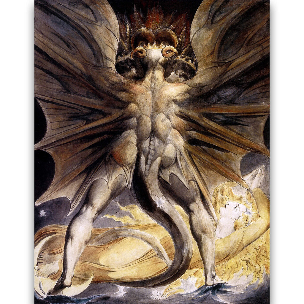 Reproduktsioon "Suur punane draakon ja päikesega riietatud naine" (William Blake), 100 x 70 cm. цена и информация | Seinapildid | kaup24.ee