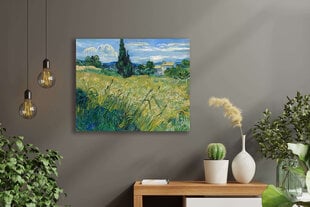 Reproduktsioon "Roheline nisupõld küpressidega" (Vincent van Gogh), 60x80 cm цена и информация | Картины, живопись | kaup24.ee