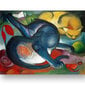 Reproduktsioon "Kaks kassi, sinine ja kollane" (Franz Marc), 60x80 cm. цена и информация | Seinapildid | kaup24.ee