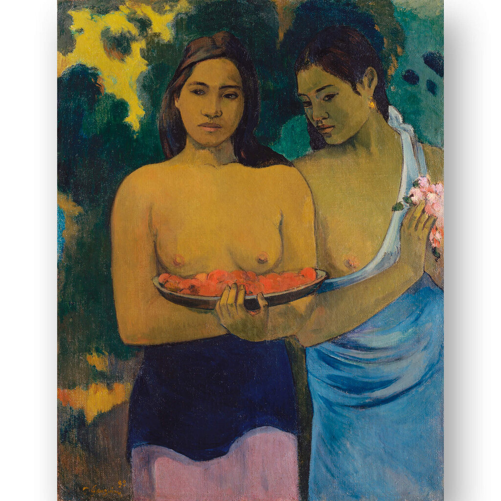 Reproduktsioon "Kaks Tahiti naist" (Paul Gauguin), 60x80 cm. hind ja info | Seinapildid | kaup24.ee