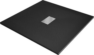 Kandiline dušialus Mexen Hugo SMC sifooniga, Black+Inox, 100x100 cm hind ja info | Dušialused | kaup24.ee