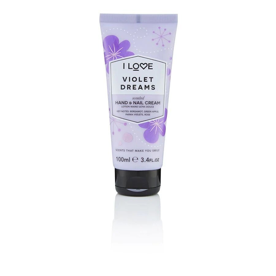 Niisutav käte- ja küüntekreem I love Scented Hand & Nail Cream Violet Dreams, 100ml hind ja info | Kehakreemid, kehaspreid | kaup24.ee