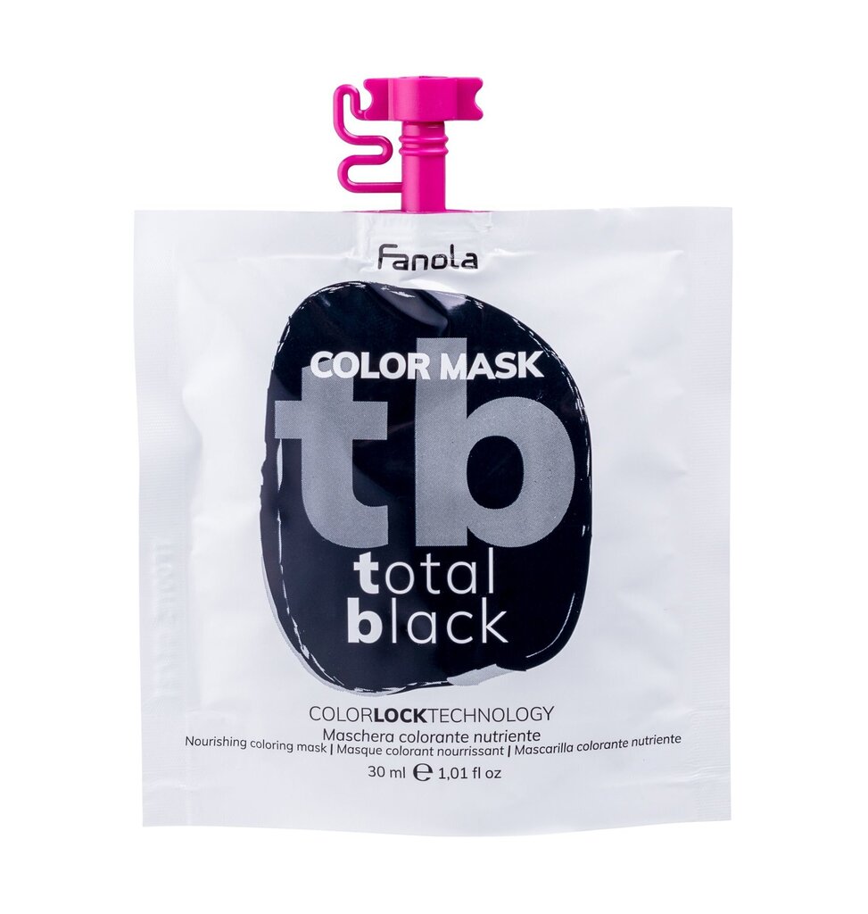Tooniv juuksemask Fanola Color Mask Total Black, 30 ml hind ja info | Juuksevärvid | kaup24.ee