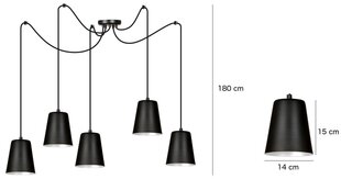 Emibig светильник Link 5 цена и информация | Потолочный светильник, 38 x 38 x 24 см | kaup24.ee