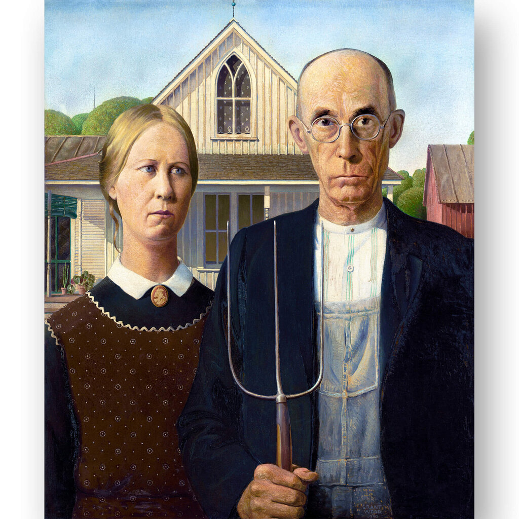 Reproduktsioon "Ameerika gootika" (Grant Wood), 40x60 cm цена и информация | Seinapildid | kaup24.ee