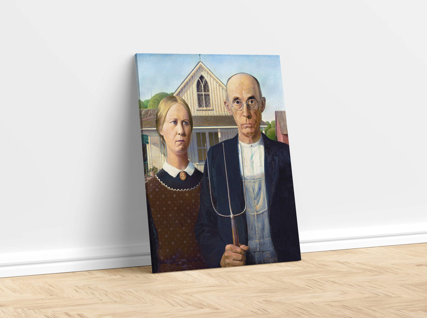 Reproduktsioon "Ameerika gootika" (Grant Wood), 40x60 cm цена и информация | Seinapildid | kaup24.ee