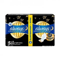 Hügieenisidemed Always Ultra Secure Night Extra, 5 tk. x 2 tk. pakis hind ja info | Tampoonid, hügieenisidemed, menstruaalanumad | kaup24.ee