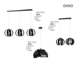 Rippvalgusti Dino 3, must hind ja info | Rippvalgustid | kaup24.ee