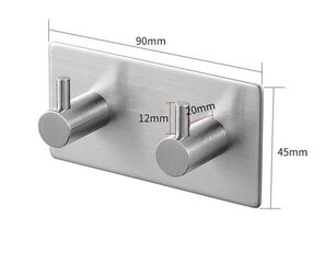 Элегантная клеящаяся панель с крючками для ванной комнаты T27 цена и информация | Аксессуары для ванной комнаты | kaup24.ee