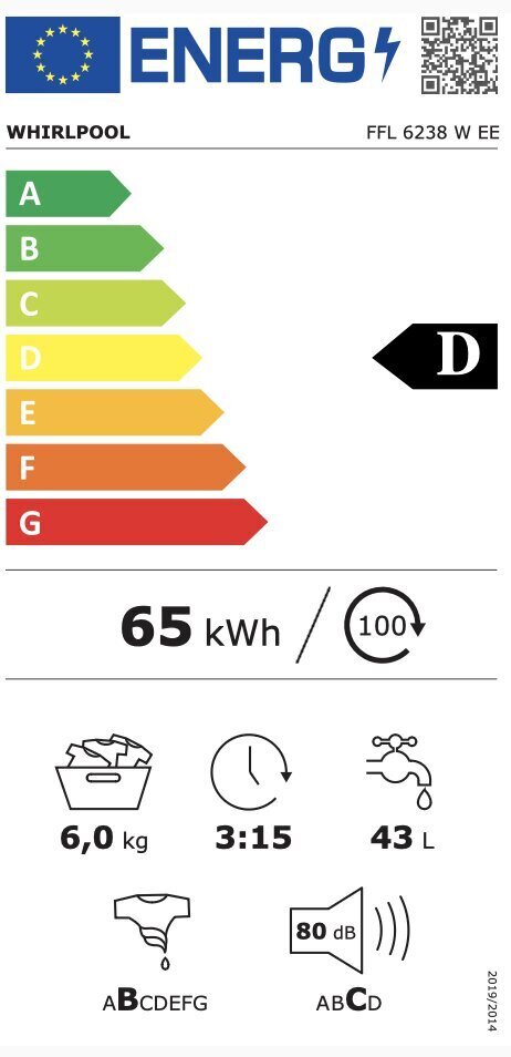Whirlpool FFL6238WEE hind ja info | Pesumasinad | kaup24.ee