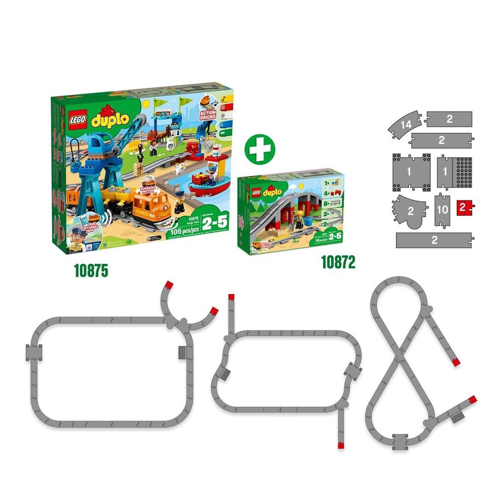 10872 LEGO® DUPLO Rongisild ja rööpad hind ja info | Klotsid ja konstruktorid | kaup24.ee