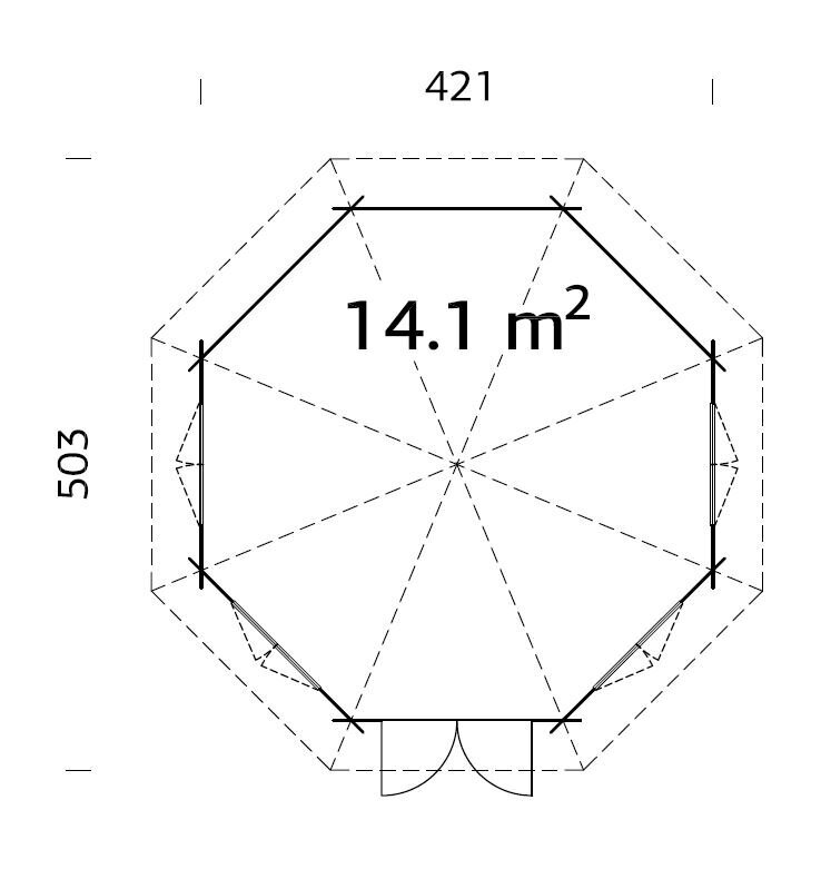 Aiapaviljon Hanna 14,1 m² цена и информация | Kuurid ja aiamajad | kaup24.ee