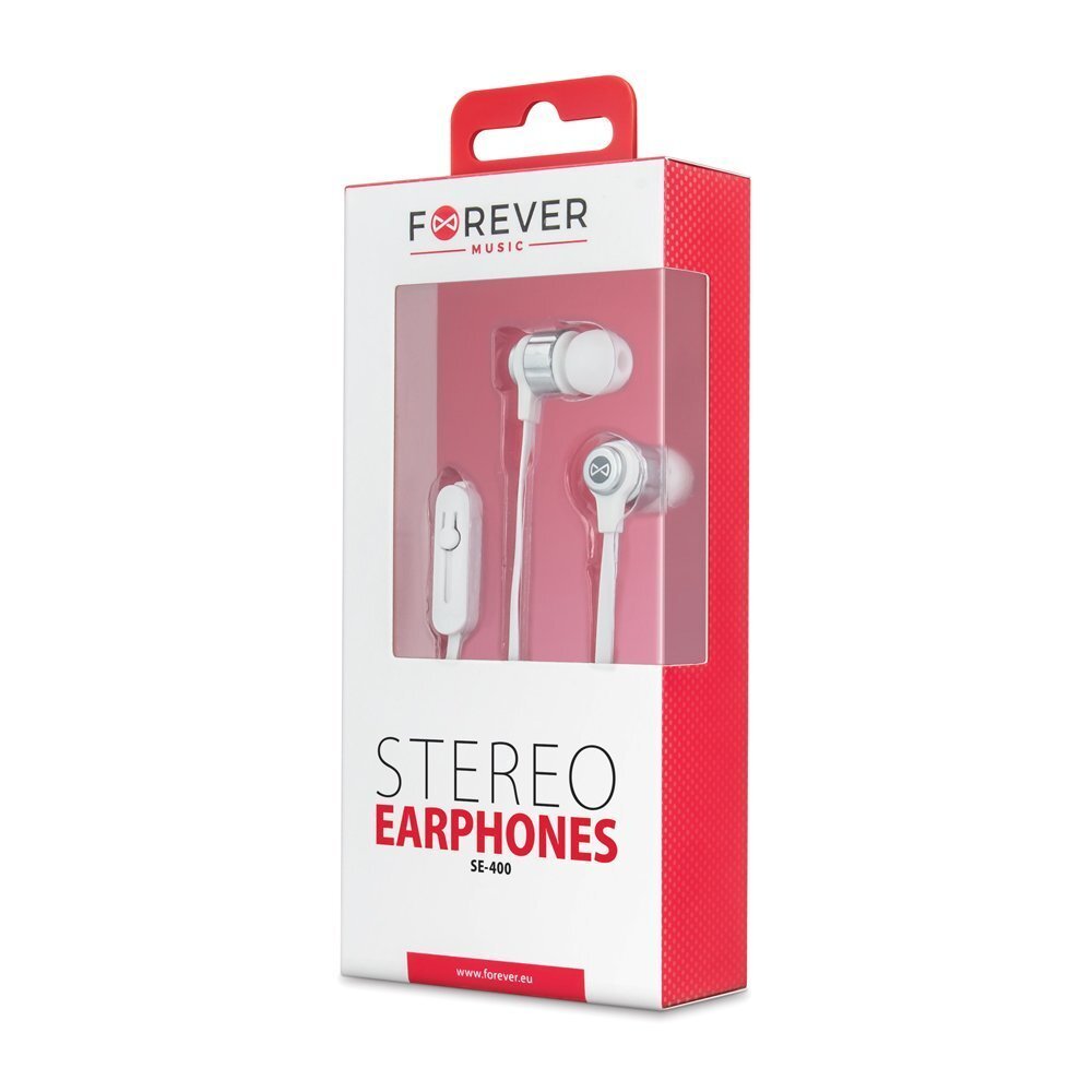 Forever wired earphones SE-400 jack 3,5 mmwhite hind ja info | Kõrvaklapid | kaup24.ee