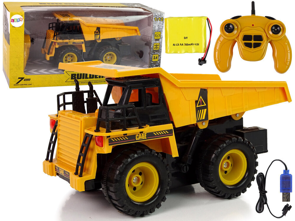 Kaugjuhitav kallur Builders, kollane цена и информация | Poiste mänguasjad | kaup24.ee