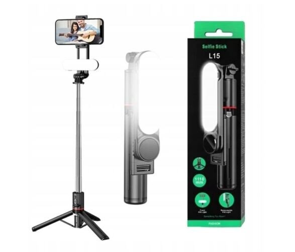 L15 Professionaalne selfie teleskoopstatiivihoidik LED-valgustusega nutitelefonidele hind ja info | Selfie sticks | kaup24.ee