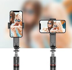 L15 Professionaalne selfie teleskoopstatiivihoidik LED-valgustusega nutitelefonidele цена и информация | Моноподы для селфи («Selfie sticks») | kaup24.ee