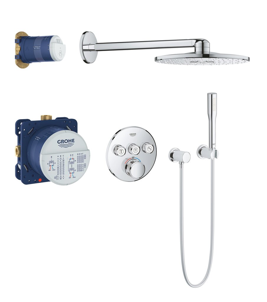 Varjatud termostaat süsteem Grohe GROHTHERM SmartControl + Rainshower 310 SmartActive, 34705000 цена и информация | Komplektid ja dušipaneelid | kaup24.ee