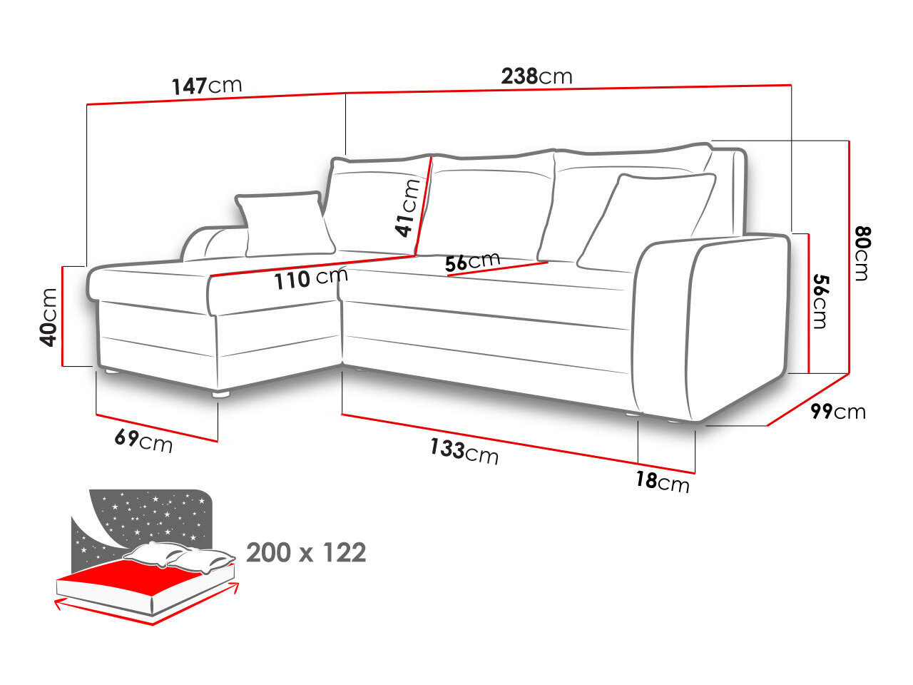 Nurgadiivanvoodi DALMIR LUX-Lux 06 + Lux 05 цена и информация | Diivanid ja diivanvoodid | kaup24.ee