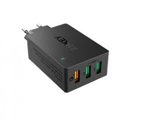 Laadija Aukey LLTSEU65482, 3 x USB 3.0, must цена и информация | Зарядные устройства для телефонов | kaup24.ee