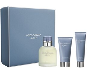 Tualettvesi Dolce & Gabbana Light Blue: EDT meestele 125 ml + dušigeel 50 ml + raseerimisjärgne palsam 75 ml hind ja info | Meeste parfüümid | kaup24.ee