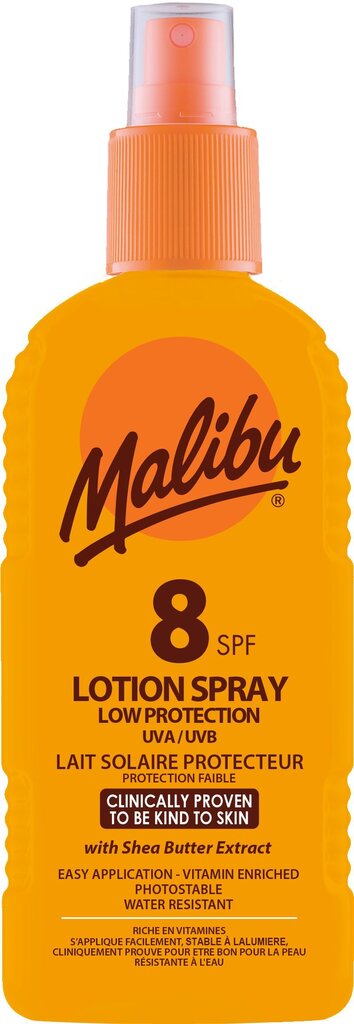 Pihustatav kaitsekreem Malibu SPF 8 200 ml цена и информация | Päikesekreemid | kaup24.ee