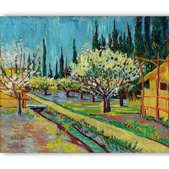 Reproduktsioon "Küpressidega ümbritsetud lilleaed" (Vincent van Gogh), 30x40 cm цена и информация | Картины, живопись | kaup24.ee