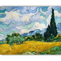 Reproduktsioon "Nisupõld küpressidega" (Vincent van Gogh), 30x40 cm цена и информация | Картины, живопись | kaup24.ee