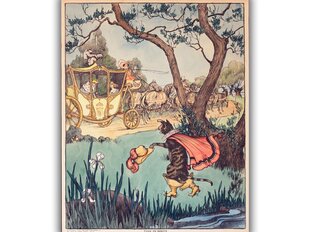 Vintage plakat lastele Saabastega kass, 42x59 cm (A2) цена и информация | Картины, живопись | kaup24.ee