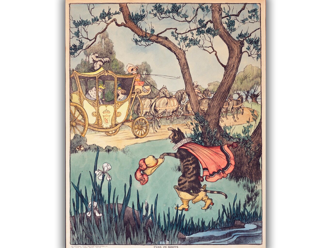 Vintage plakat lastele Saabastega kass, 42x59 cm (A2) цена и информация | Seinapildid | kaup24.ee