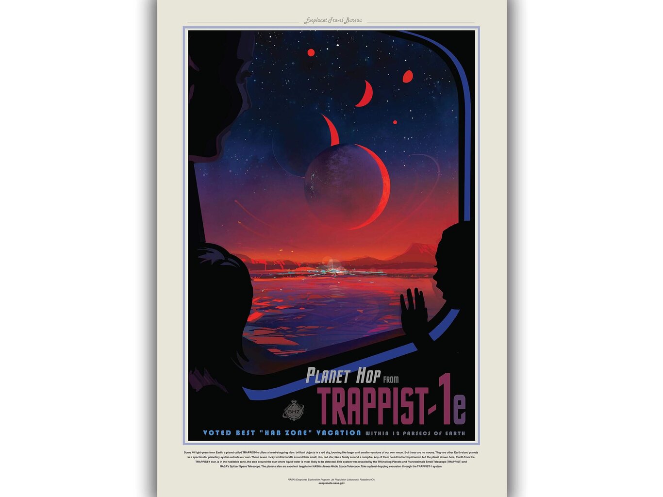 Plakat NASA: Trappist 1d, 42x59 cm (A2) hind ja info | Seinapildid | kaup24.ee